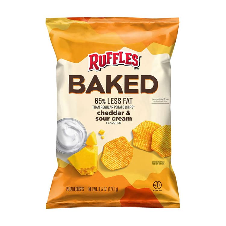 Ruffles Potato Crisps Oven Baked Cheddar & Sour Cream Flavored