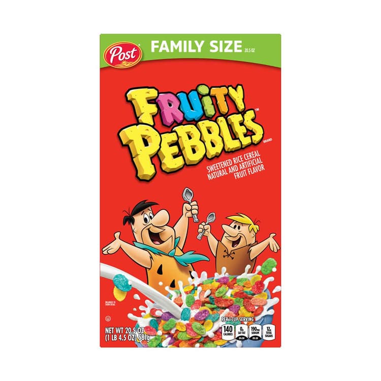 Post Fruity Pebbles Cereal, 10 Essential Vitamins And Minerals, Sweetened Rice Cereal