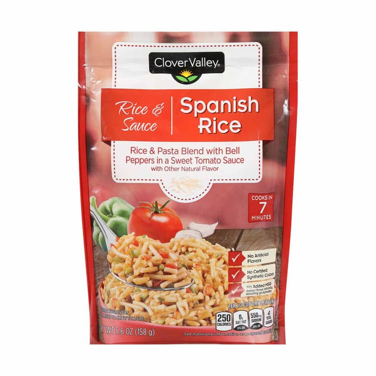 Clover Valley Spanish Rice & Pasta Blend With Bell Peppers In A Sweet Tomato Sauce