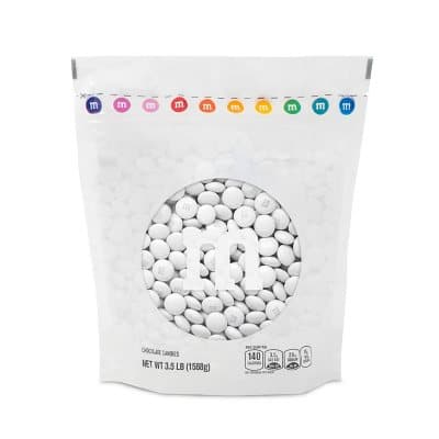 M&M'S Milk Chocolate White Bulk Candy In Resealable Pack