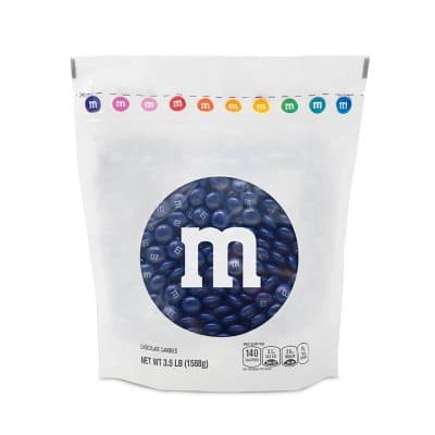 M&M'S Milk Chocolate Dark Blue Bulk Candy In Resealable Pack
