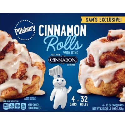 Pillsbury Cinnamon Rolls With Icing Made With Cinnabon 32 Rolls