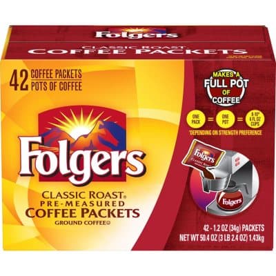 Folgers Classic Roast Ground Coffee Packets