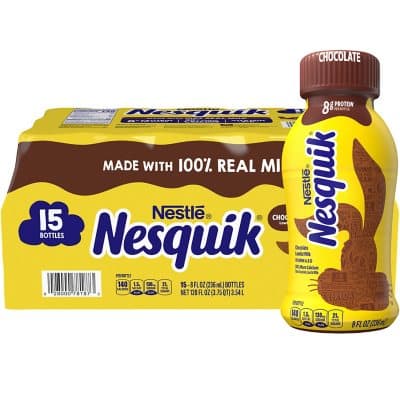 Nestle Nesquik Chocolate Low-Fat Milk Bottles