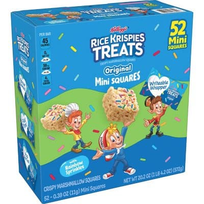 Rice Krispies Treats Mini Squares, Original With Rainbow Sprinkles