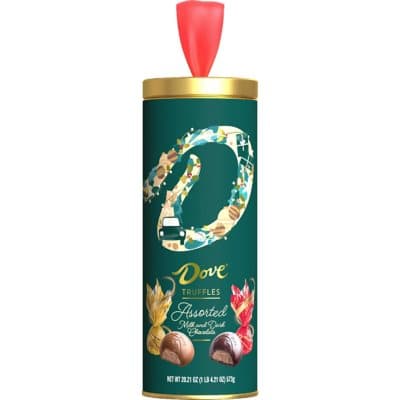 Dove Truffles Assorted Milk & Dark Chocolate Christmas Candy Gift Tin Stocking Stuffer