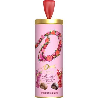 Dove Truffles Assorted Milk & Dark Chocolate Candy Valentine'S Day Gift Tin