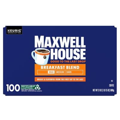 Maxwell House Breakfast Blend Light Roast K Cup Coffee Pods