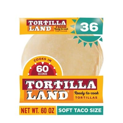 Tortillaland Fresh Ready-To-Cook 36 Soft Taco Size Flour Tortillas