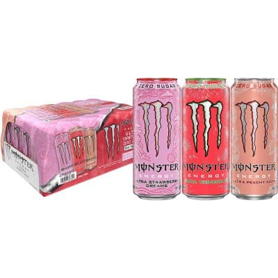 Monster Energy Ultra Variety Pack, Strawberry Dreams, Watermelon, Peachy Keen (
