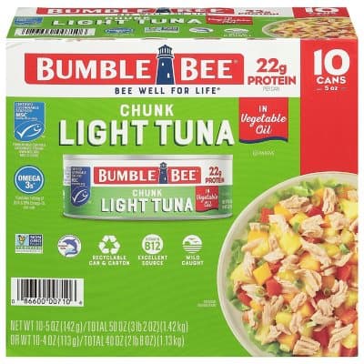 Bumble Bee, Tuna In Vegetable Oil, Light, Chunk