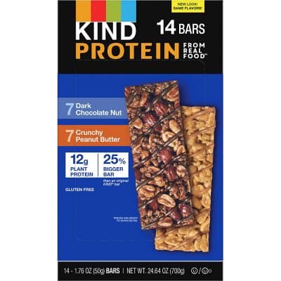 Kind Protein Dark Chocolate Nut And Crunchy Peanut Butter Variety Pack
