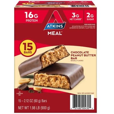 Atkins Chocolate Peanut Butter Protein Meal Bar 15 Bar