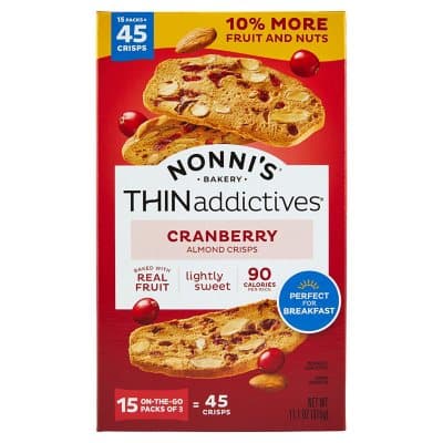 Nonni'S Thinaddictives Cranberry Almond Crisps