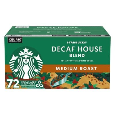 Starbucks Decaf Medium Roast K-Cup Coffee Pods, House Blend