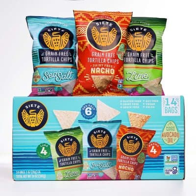 Siete Multipack: Sea Salt, Lime & Nacho Grain Free Tortilla Chips