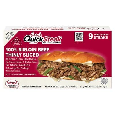 Gary'S Quick Steak 100% Sirloin Beef Thinly Sliced