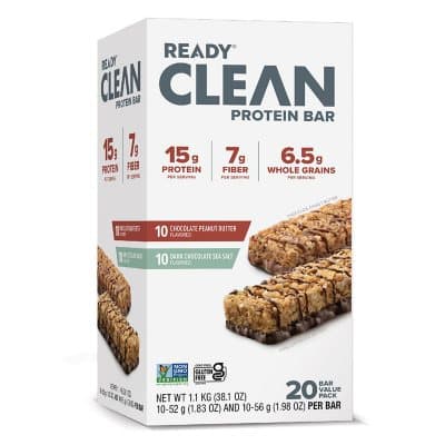 Ready Clean Chocolate Peanut Butter & Dark Chocolate Sea Salt Flavored Protein Bar