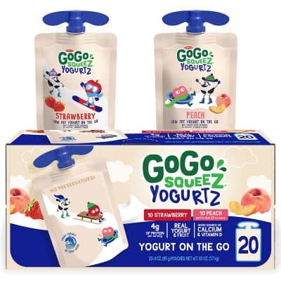Gogo Squeez Yogurtz Strawberry, Peach Yogurt On The Go