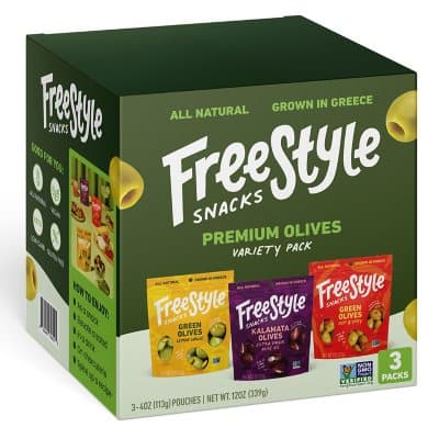 Freestyle Snacks Premium Olives, Variety Pack
