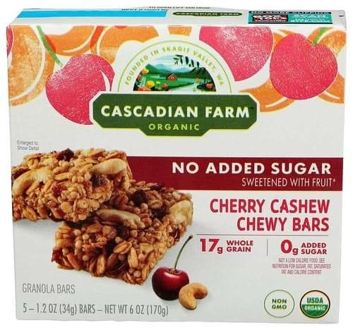 Cascadian Farm Cherry Cashew Chewy Bars No Sugar Added