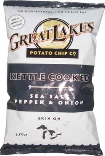 Great Lakes Potato Chip Potato Chips, Kettle Cooked, Sea Salt Pepper & Onion