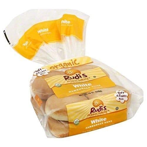 Rudis Organic Bakery Hamburger Buns, Organic, White