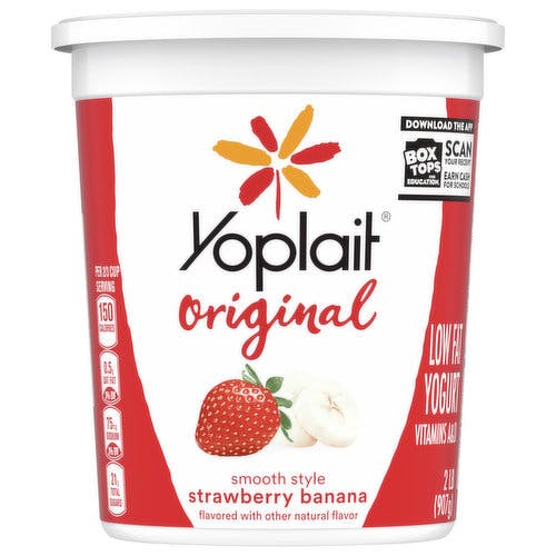 Yoplait Original Yogurt, Strawberry Banana, Low Fat Yogurt