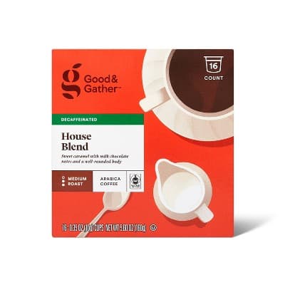 Decaf Medium Roast House Blend Coffee - Single Serve Pods - Good &#38; Gather&#8482;