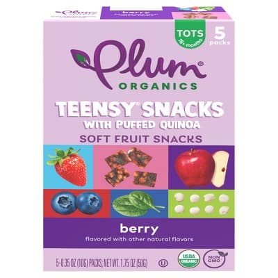 Plum Organics Teensy Crisps Mixed Berry Spinach And Quinoa Baby Snacks