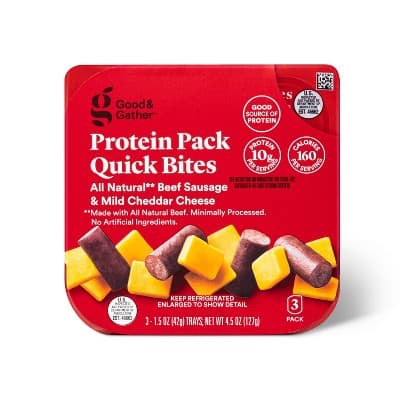 Good & Gather Protein Pack Quick Bites All Natural Beef Sausage & Mild Cheddar Cheese