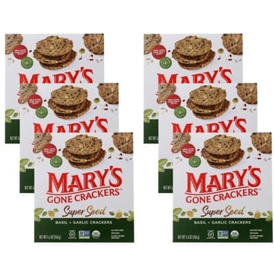 Mary'S Gone Crackers Super Seed Basil & Garlic Crackers