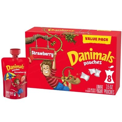 Danimals Strawberry Kids&#39; Squeezable Yogurt 