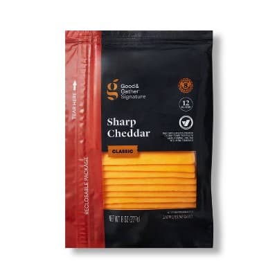 Signature Sliced Sharp Cheddar Cheese - Good &#38; Gather&#8482;