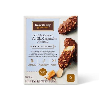 Vanilla Caramel Almond Chocolate Double Coated Mini Ice Cream Bars - Favorite Day&#8482;