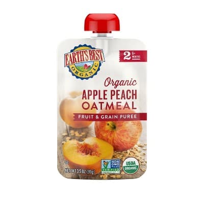Earth'S Best Organic Apple Peach Oatmeal Baby Food Pouch
