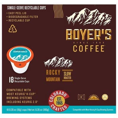 Boyer&#39;S Coffee Aspen Gold Coffee Medium Roast Single