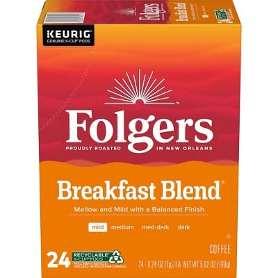 Folgers Breakfast Blend Coffee Medium Roast Keurig K