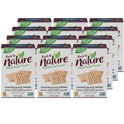Back To Nature Cracked Black Pepper Harvest Whole Wheat Crackers