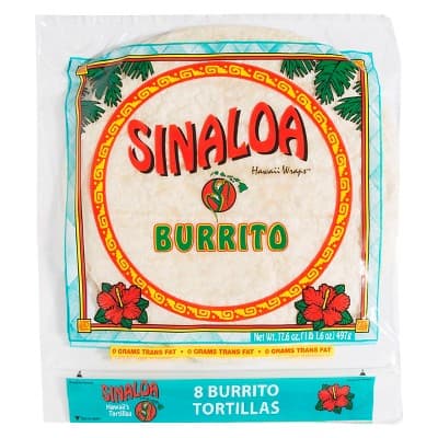 Sinaloa Burrito Size Hawaii Wraps