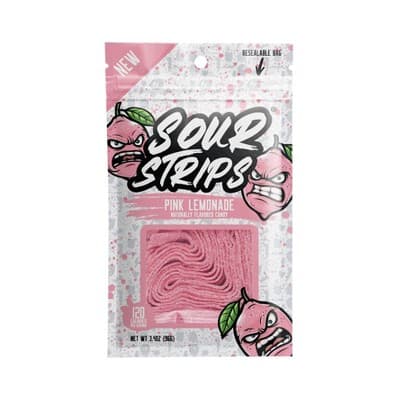 Sour Strips Pink Lemonade Candy