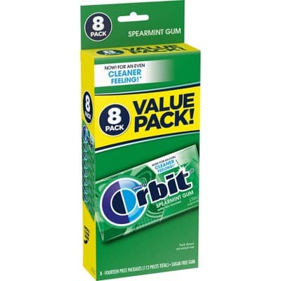 Orbit Spearmint Sugar Free Chewing Gum Bulk