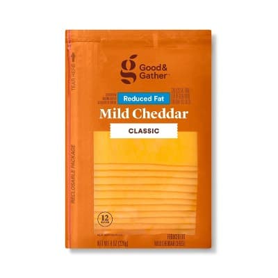 Reduced Fat Mild Cheddar Deli Sliced Cheese  Good &#38; Gather&#8482;