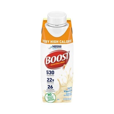 Nestle Boost Very High Calorie Complete Nutritional Drink Very Vanilla Reclosable Carton