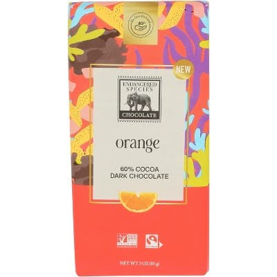 Endangered Species Dark Chocolate, Orange, 60% Cocoa