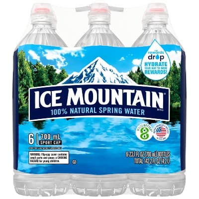 Ice Mountain Brand 100% Natural Spring Water - Oz Sport Cap Bottles