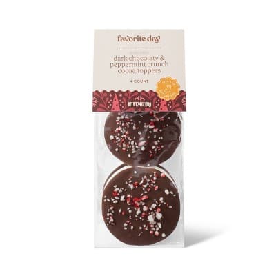 Holiday Dark Chocolaty Hot Cocoa Toppers With Peppermint Crunch - Favorite Day&#8482;