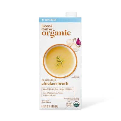 Organic No Salt Added Chicken Broth - Good &#38; Gather&#8482;