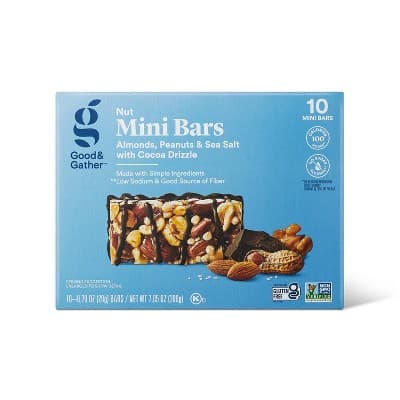 Almond, Peanut And Sea Salt With Cocoa Drizzle Mini Nut Bars  Good &#38; Gather&#8482;