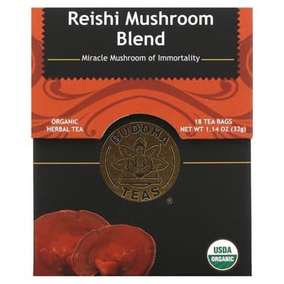 Buddha Teas Organic Herbal Tea, Reishi Mushroom Blend, Caffeine Free